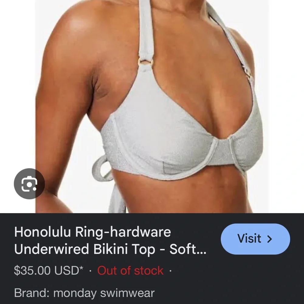 Monday Swimwear Honolulu Underwire Bikini Top in Silver